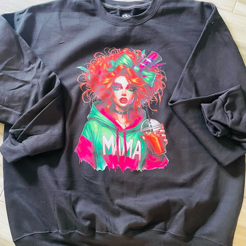 Black Sweatshirt with Colorful Design